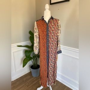 Natural Life Bohemian Esme Button Down Dress Size XS X-Small